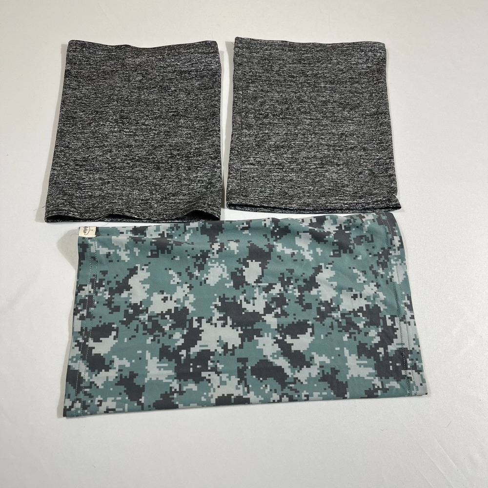 3pc Lot Neck Gaiter Face Mask Digital Camo Meakeize Gray Marl Gorpcore Techwear